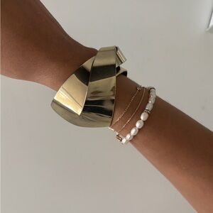 Gold twist cuff bracelet